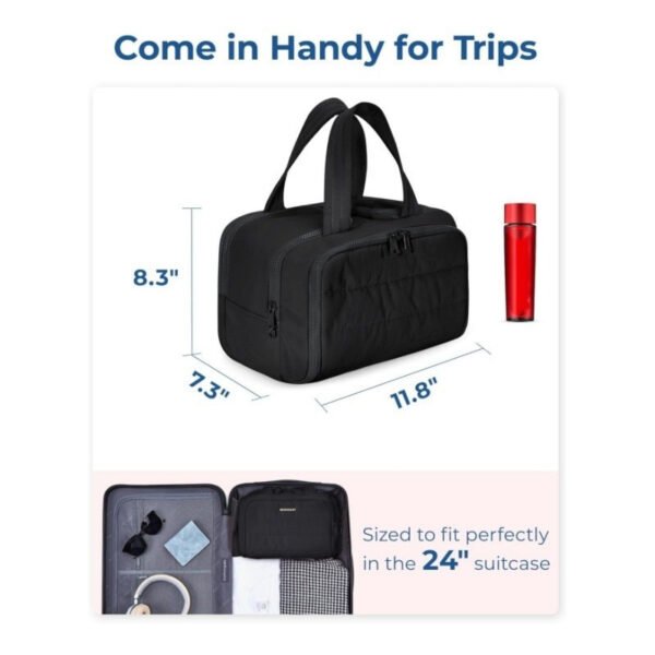Travel Toiletry Bag Lightweight Large Wide Open Wash Bag Fluffy Cosmetic Bag Storage Bag Travel - Image 2