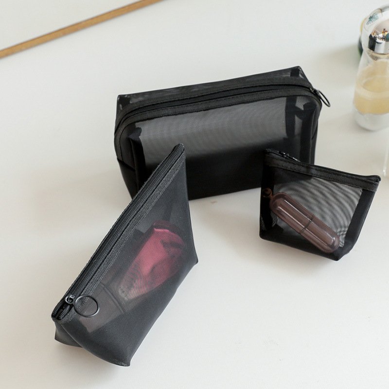 Portable Travel Toiletry Bag Transparent Mesh Toiletry Bag - Image 2