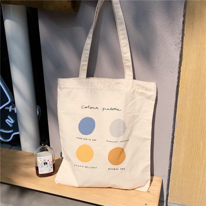 Women Canvas Tote Shopper Bags Ladies Casual Cotton Cloth Shoulder Bag Eco Reusable Shopping Bag Fashion Cute Girl Beach Travel - Image 2