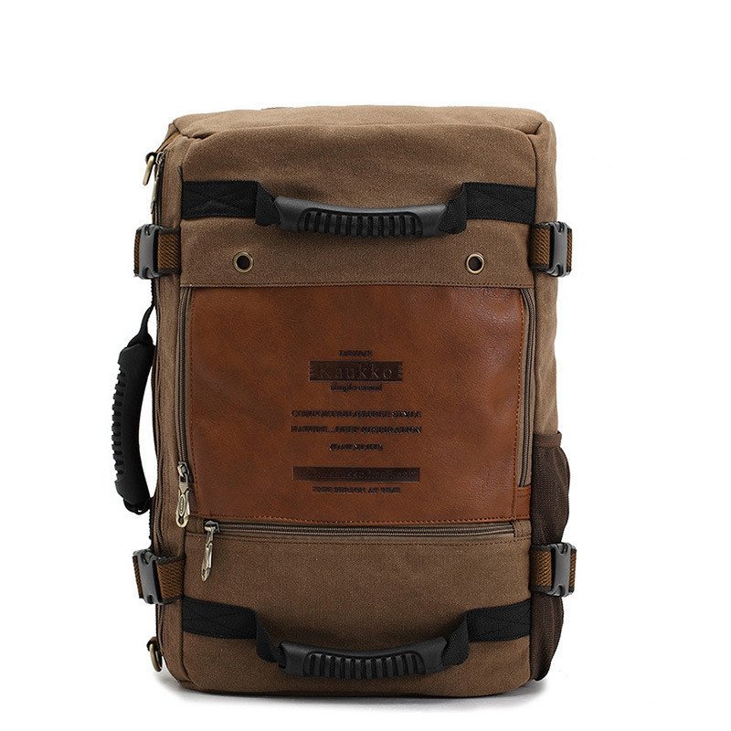 Men Canvas Backpack Huge Travel School Shoulder Computer Backpack Functional Versatile Bags Multifunctional Laptop Bag - Image 2