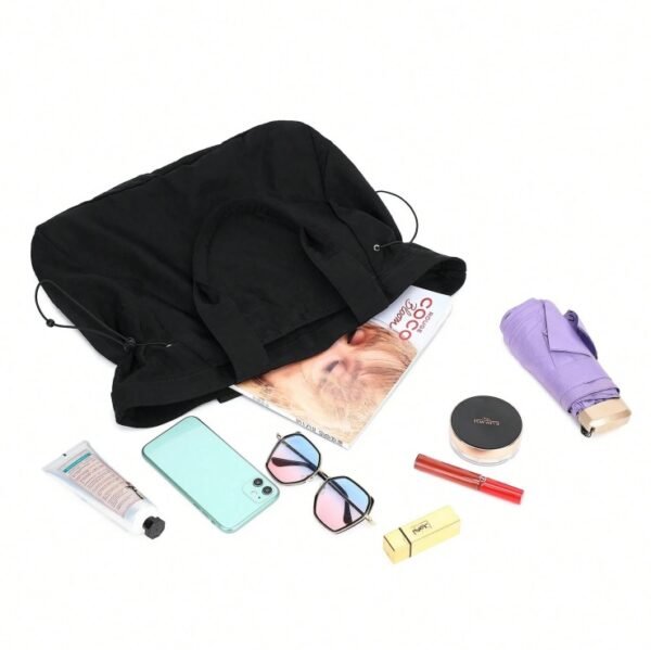 18L Side-Cinch Shopper Bags Lightweight Shoulder Bag Tote Handbag For Shopping Workout Beach Travel - Image 3