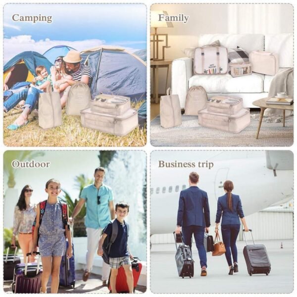 8-piece Set Luggage Divider Bag Travel Storage Clothes Underwear Shoes Organizer Packing Cube Bag - Image 6