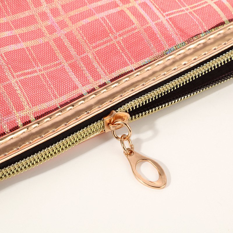 Laser Clip Mesh Hexagonal Pvc Toiletry Cosmetic Bag - Image 8