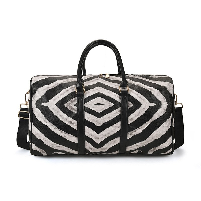 Large Capacity Leopard Print Contrast Tote Bag Shoulder Gym Bag - Image 6