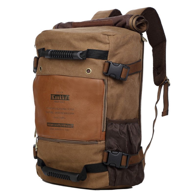 Men Canvas Backpack Huge Travel School Shoulder Computer Backpack Functional Versatile Bags Multifunctional Laptop Bag - Image 6