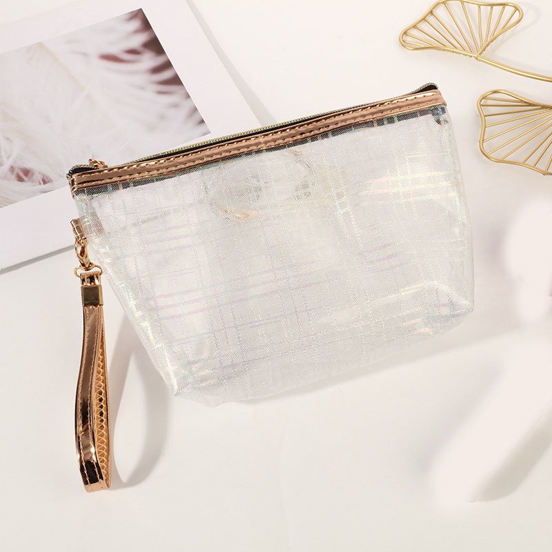 Laser Clip Mesh Hexagonal Pvc Toiletry Cosmetic Bag - Image 7