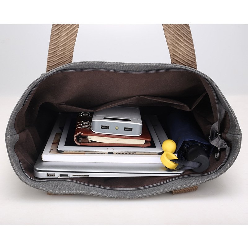 New women's canvas tote bag shoulder bag large capacity leisure travel anti-theft fashion wild Mommy shopping bag - Image 2