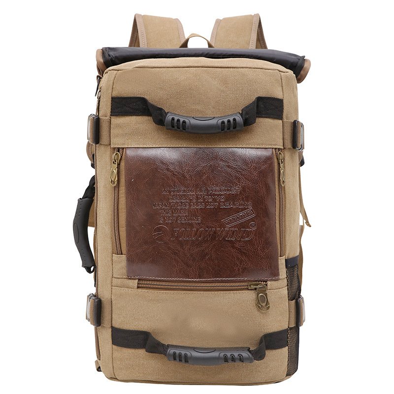 Men Canvas Backpack Huge Travel School Shoulder Computer Backpack Functional Versatile Bags Multifunctional Laptop Bag - Image 8
