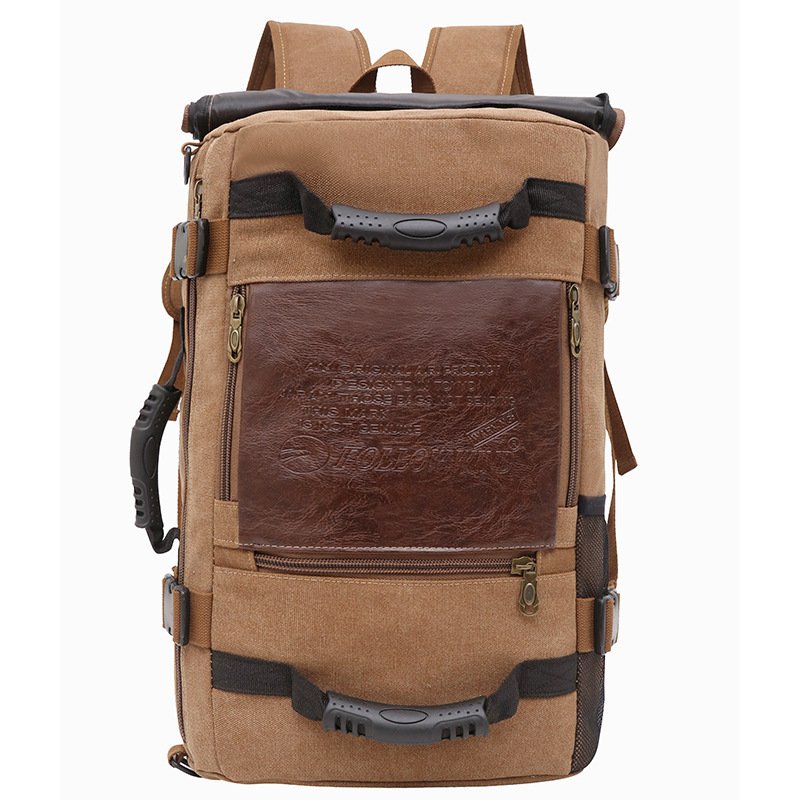 Men Canvas Backpack Huge Travel School Shoulder Computer Backpack Functional Versatile Bags Multifunctional Laptop Bag - Image 10