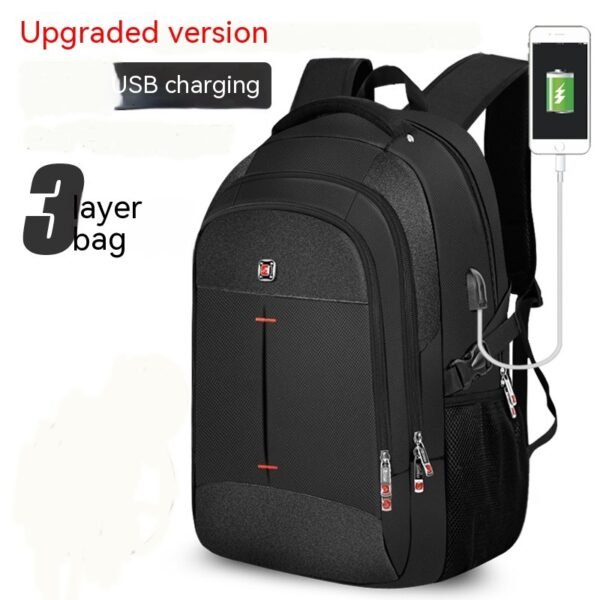 Backpack Men's Laptop Bag Usb Charging Men's Bag Oxford Cloth Waterproof Travel Backpack - Image 4
