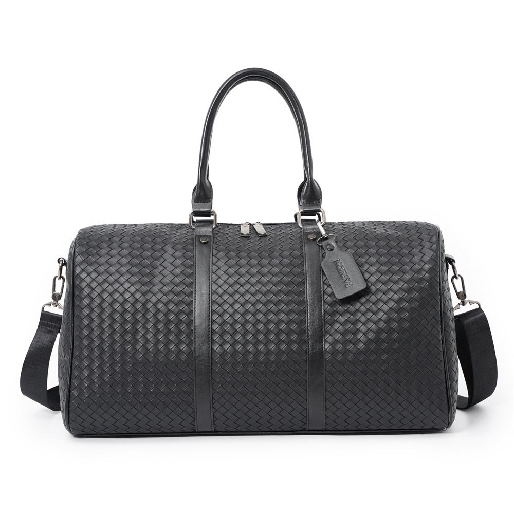 Embossed Braided Tote Shoulder Crossbody Travel Bag - Image 4