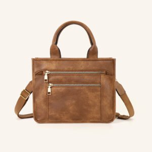 Travel Plaid Tote Bag With Shoulder Strap